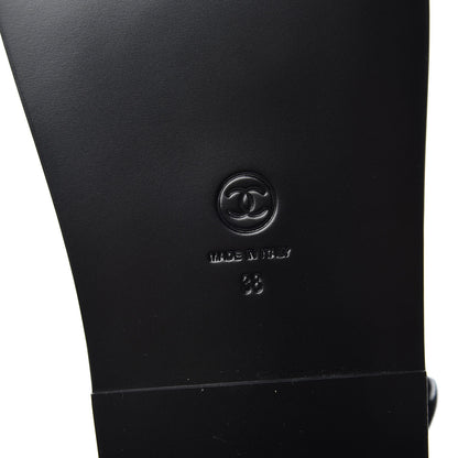 Chanel Grained Calfskin Velcro Dad Sandals 38 Black 7 of 9