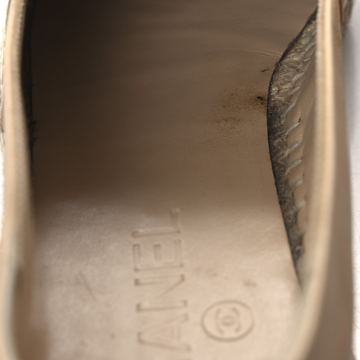 Lambskin CC Espadrilles 39 Beige Black