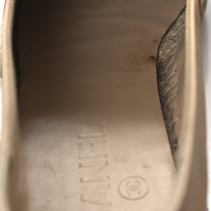 Chanel Lambskin CC Espadrilles 39 Beige Black 13 of 15