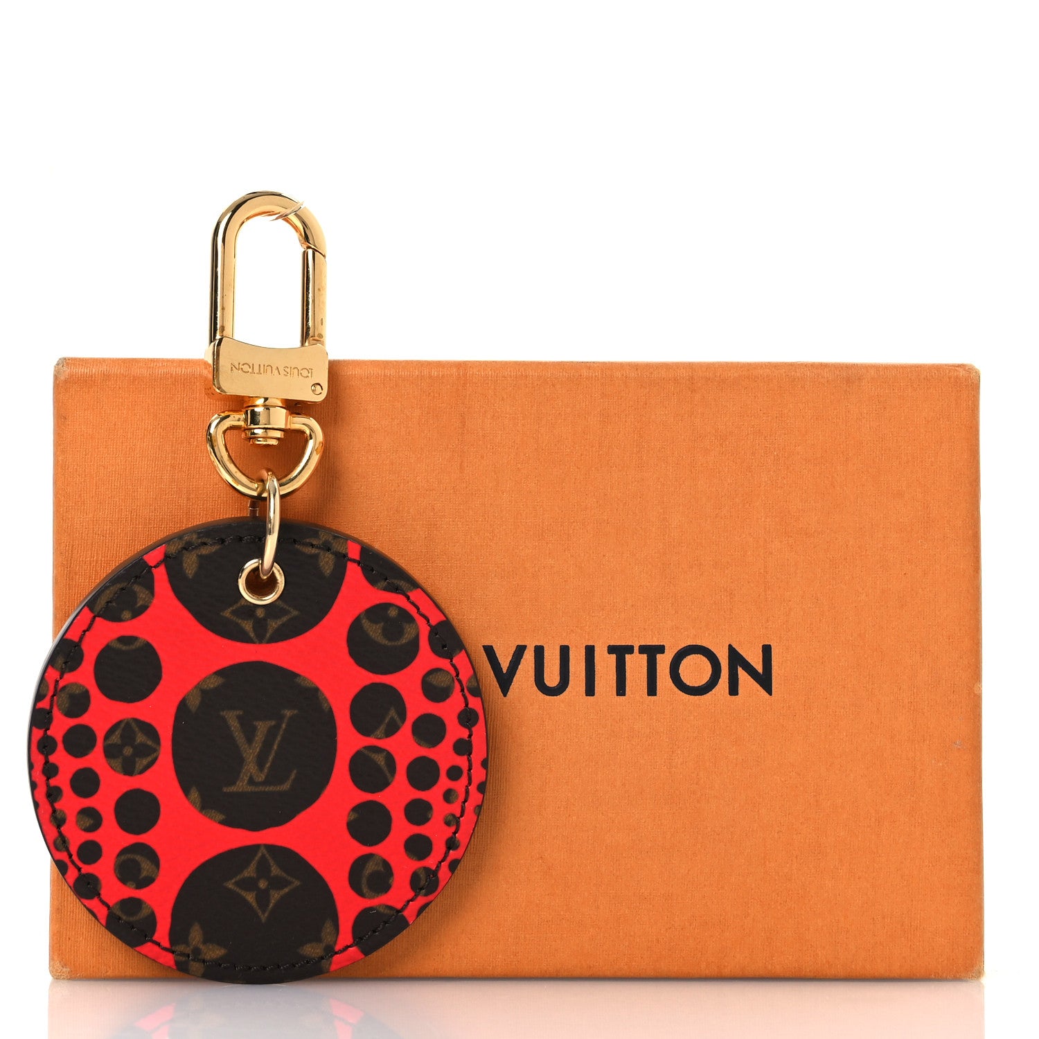 Louis Vuitton Monogram Kusama Pumpkin Dots Key Holder Red 4 of 4