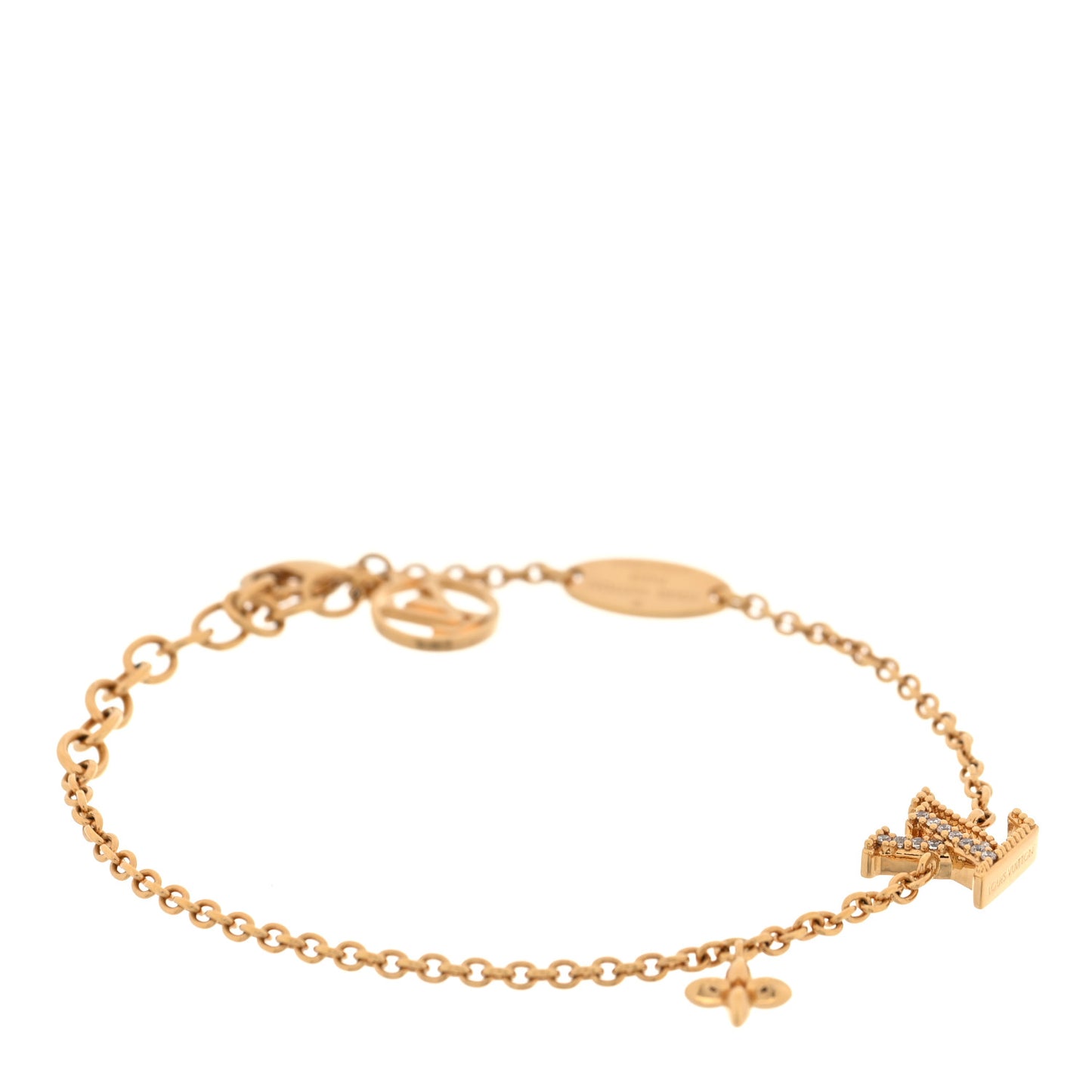 Metal Crystal LV Iconic Bracelet Gold