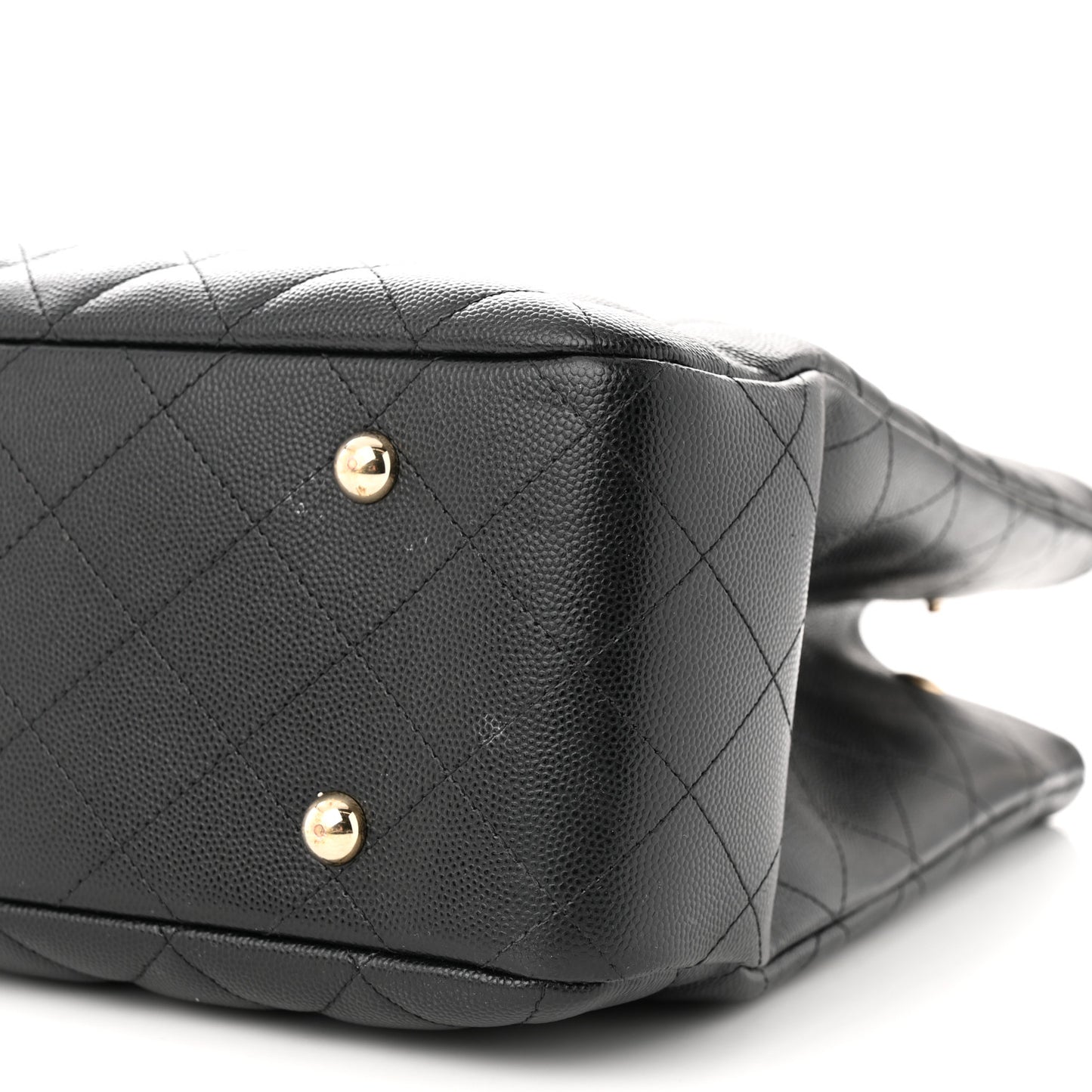 Caviar Quilted Large Shopping Tote Black