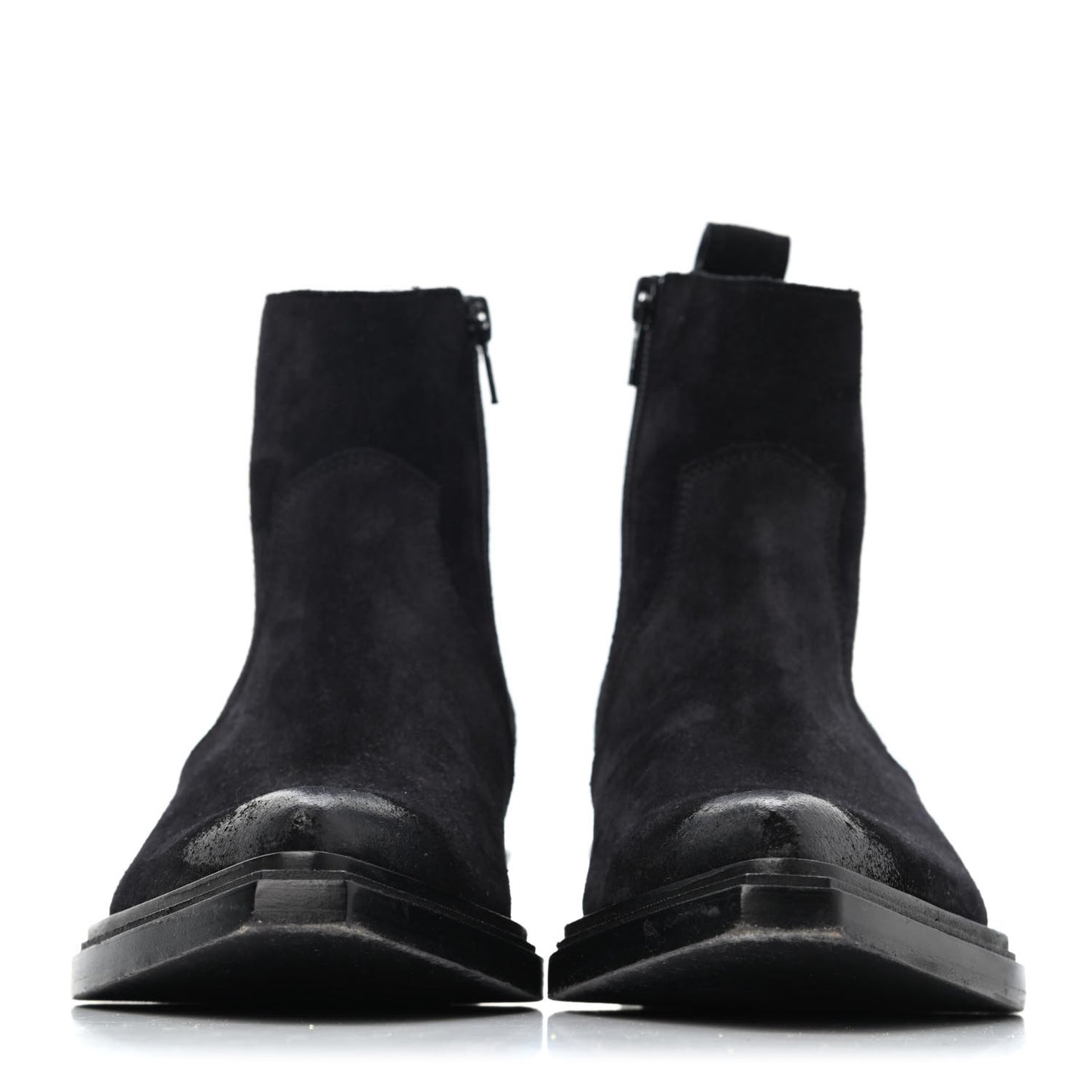 Suede Santiag Western Boots 36 Black