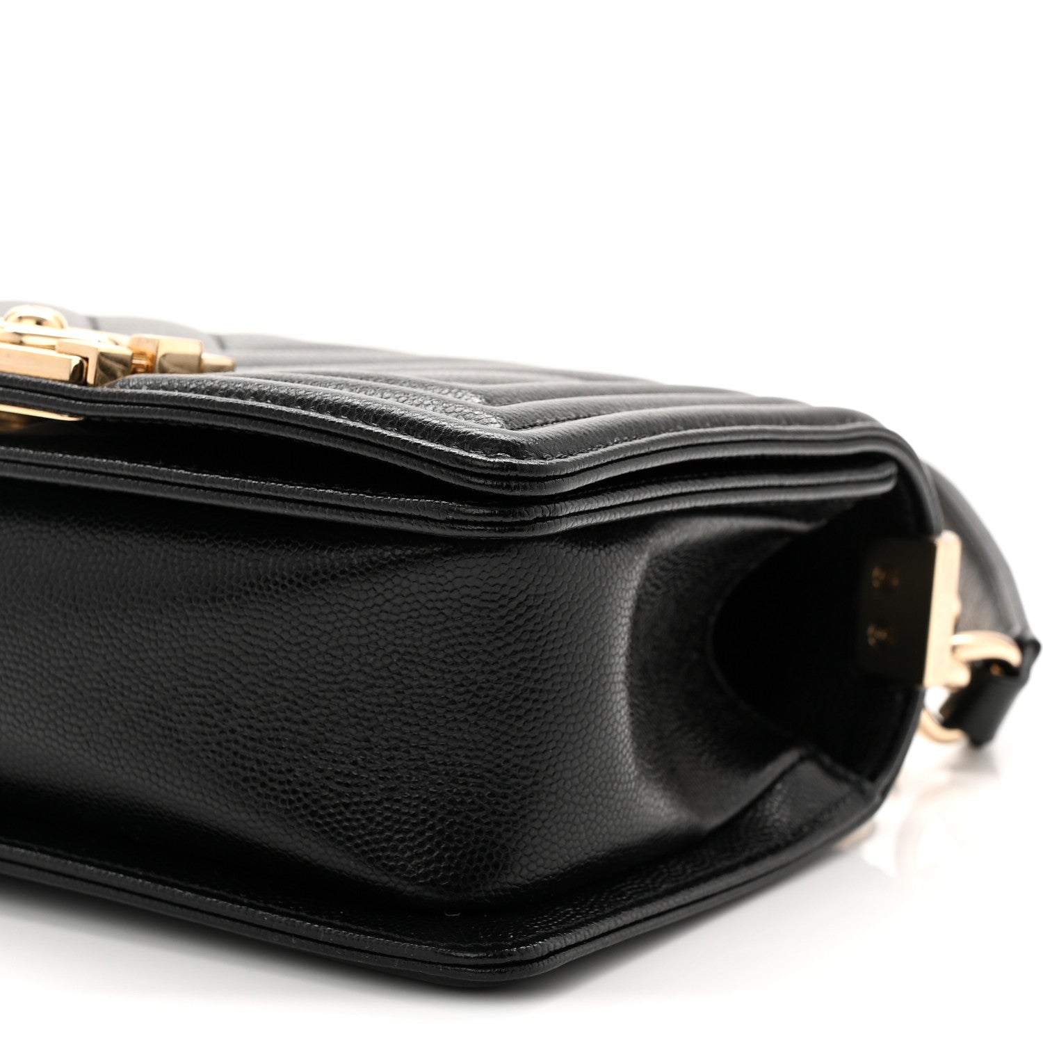 Chanel Caviar Chevron Quilted Small Boy Flap Black 9 of 10