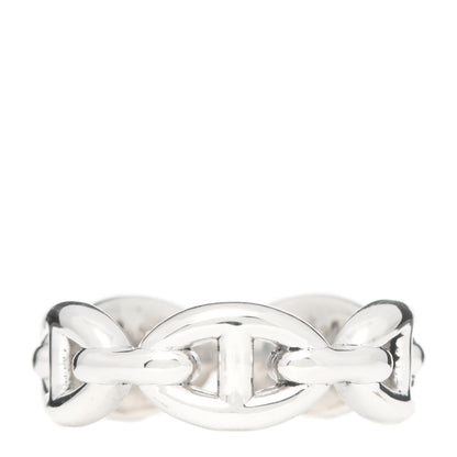 Hermes Sterling Silver PM Chaine d'Ancre Enchainee Band Ring 52 6 1 of 7