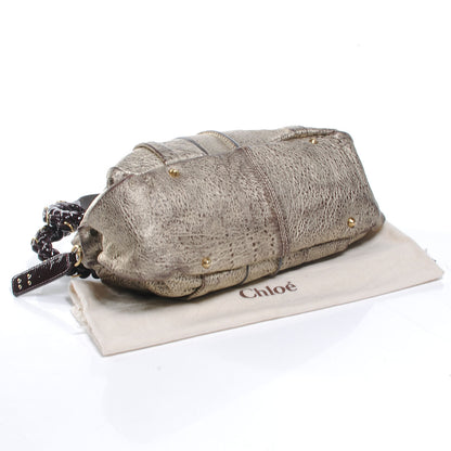 Chloe Leather Heloise Satchel Gold 4 of 8