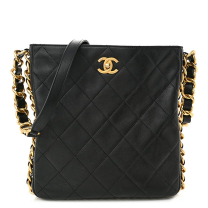 Chanel Calfskin Quilted Framing Chain Hobo Black 1 of 10