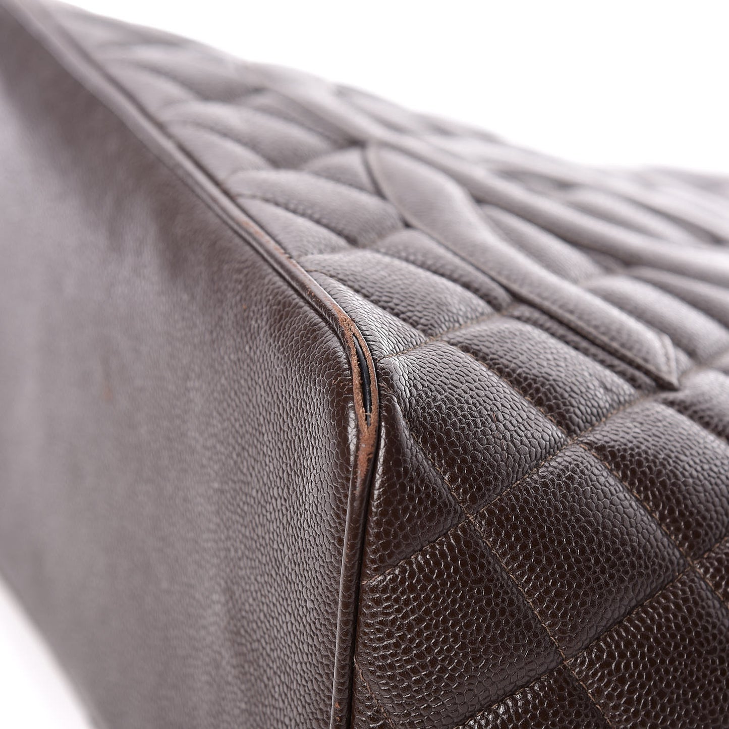 Caviar Quilted Medallion CC Tote Dark Brown