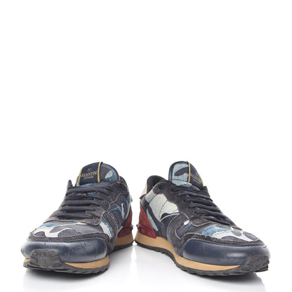 Valentino Garavani Denim Suede Camouflage Mens Rockrunner Sneakers 42 Multicolor 5 of 14
