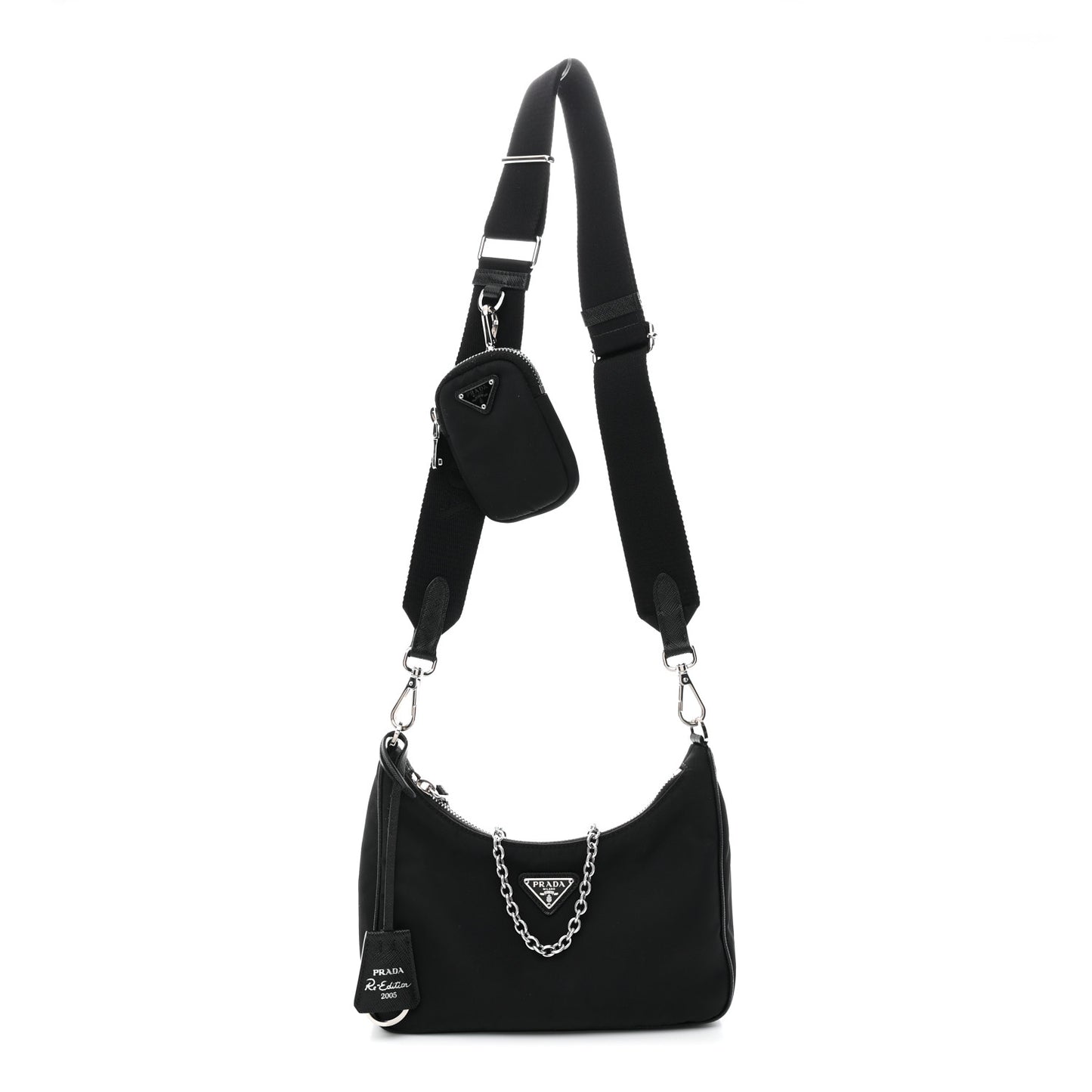 Re-Nylon Saffiano Re-Edition 2005 Shoulder Bag Black