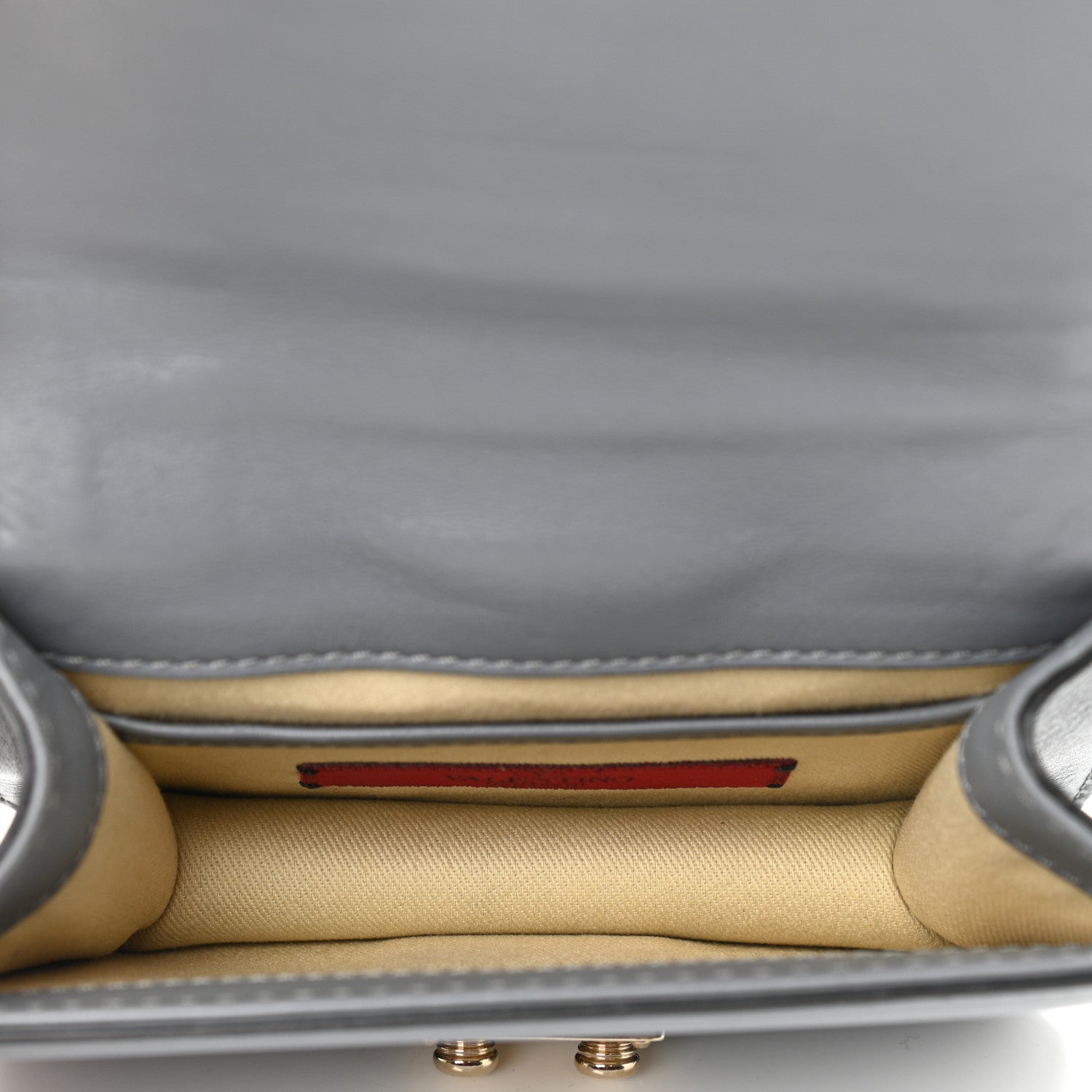 Valentino Garavani Vitello Mini Glam Lock Rockstud Flap Light Stone 5 of 12