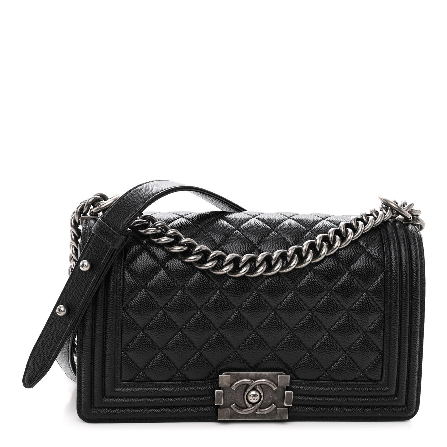 Caviar Quilted Medium Boy Flap Black
