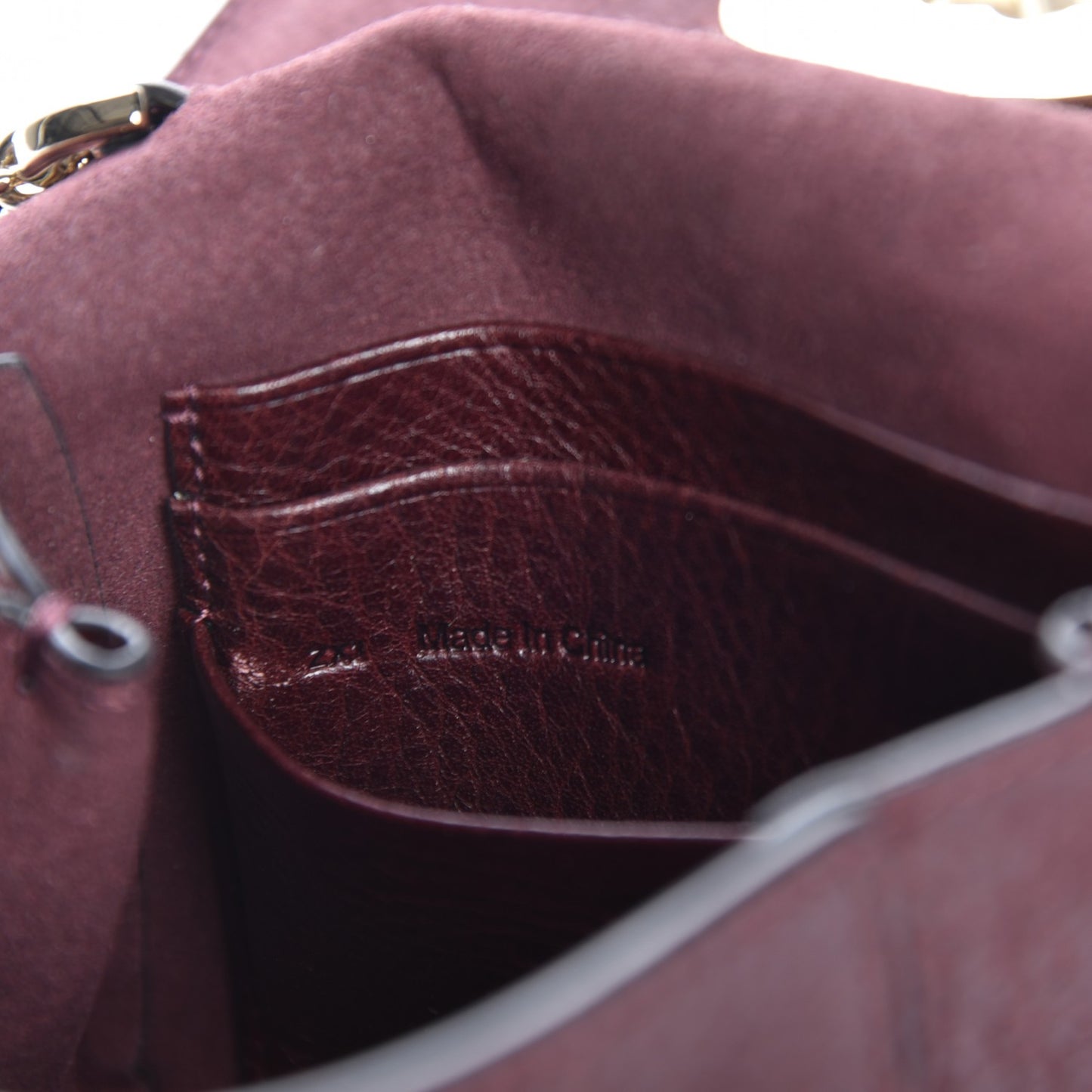 Natural Calfskin Mini Lily Oxblood