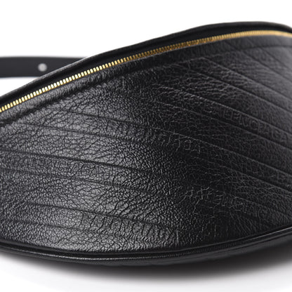 Balenciaga Shiny Goatskin Allover Logo Embossed XS Souvenir Belt Bag Black 6 of 9