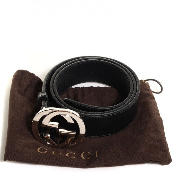 Leather Interlocking G Belt 95 38 Black