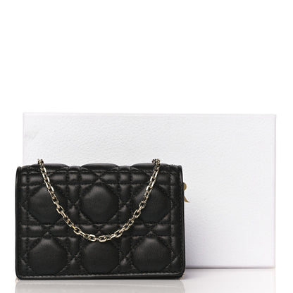 Christian Dior Lambskin Cannage Mini Waist Pouch on Chain Black 10 of 10