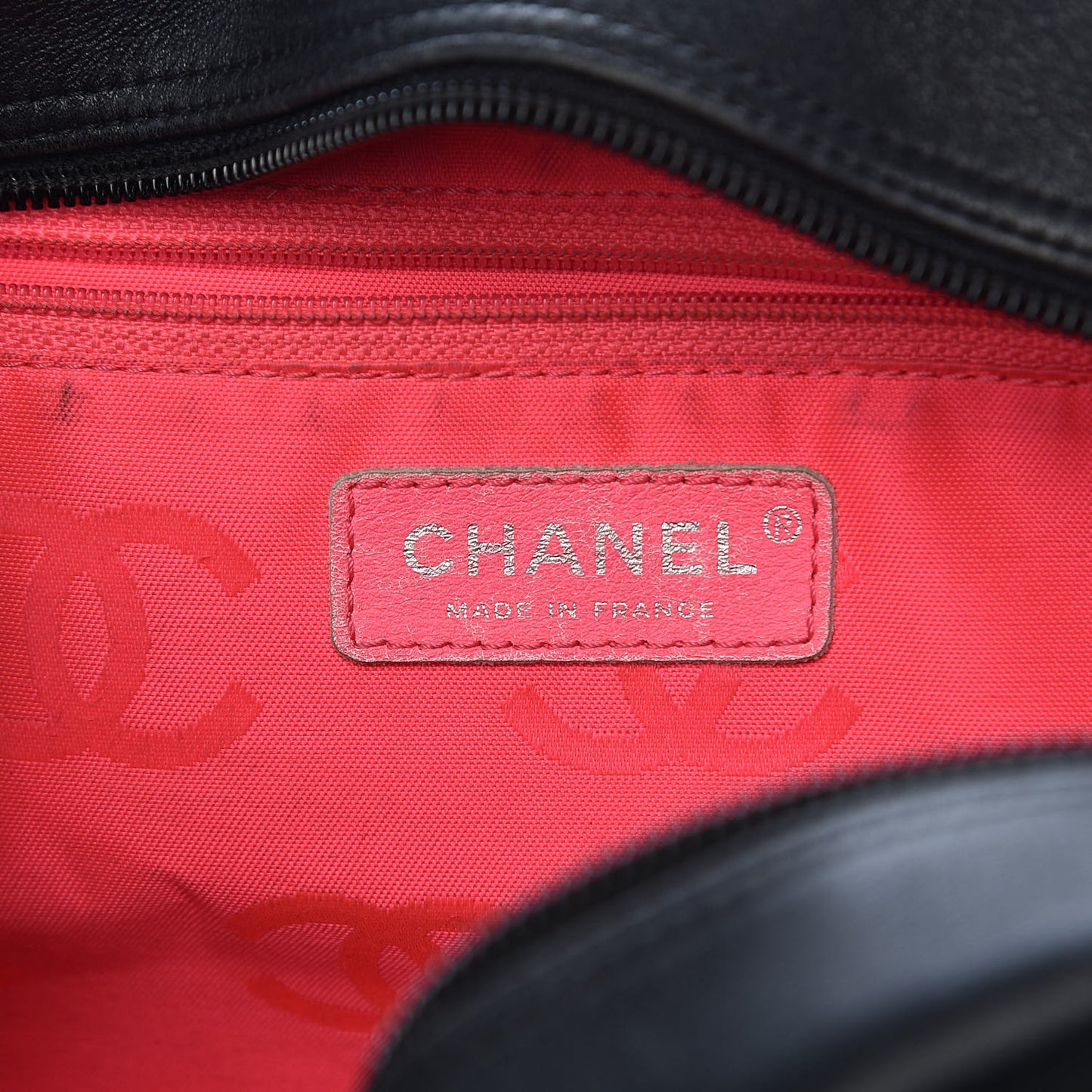Calfskin Quilted Large Cambon Bowler Black White