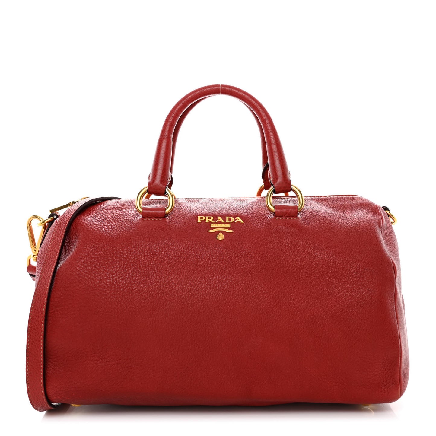 Vitello Daino Top Handle Shoulder Bag Rosso