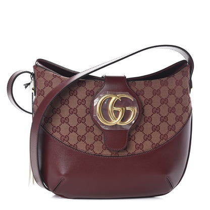 Gucci GG Monogram Calfskin Medium Arli Shoulder Bag Sahara Rubino Chardonnay 1 of 7