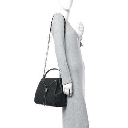 Chanel Caviar Quilted Medium CC Bucket Bag Black 2 of 11