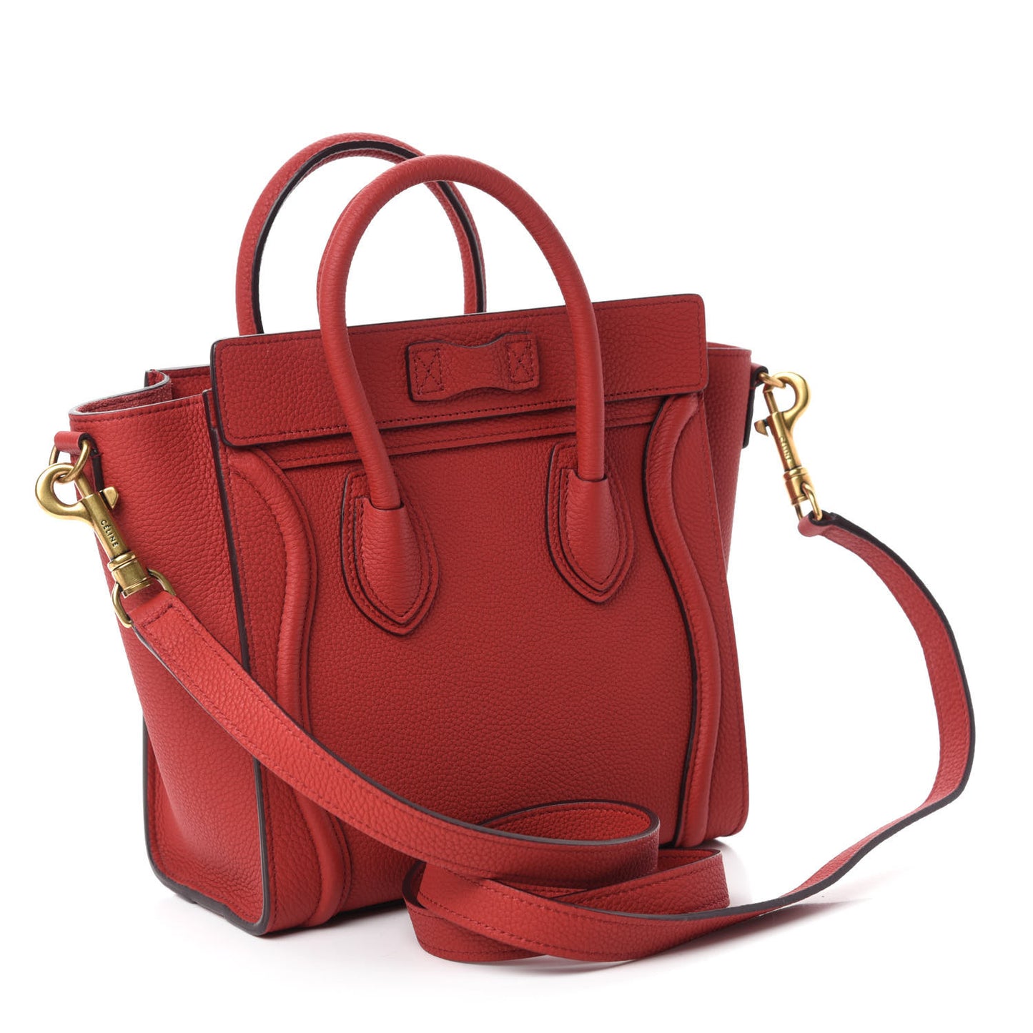 Baby Grained Calfskin Nano Luggage Red