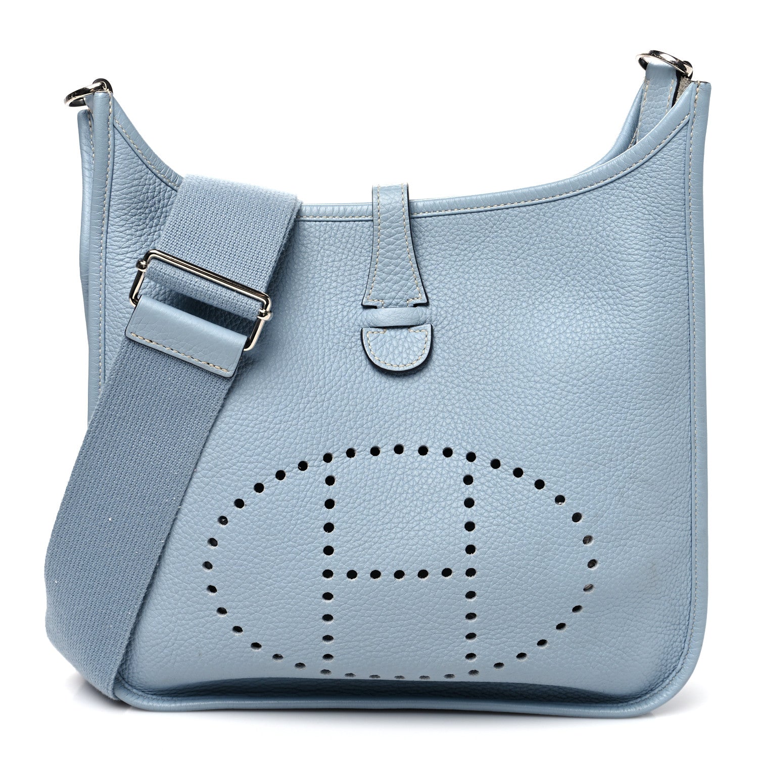 Hermes Taurillon Clemence Evelyne III PM Bleu Lin 1 of 8