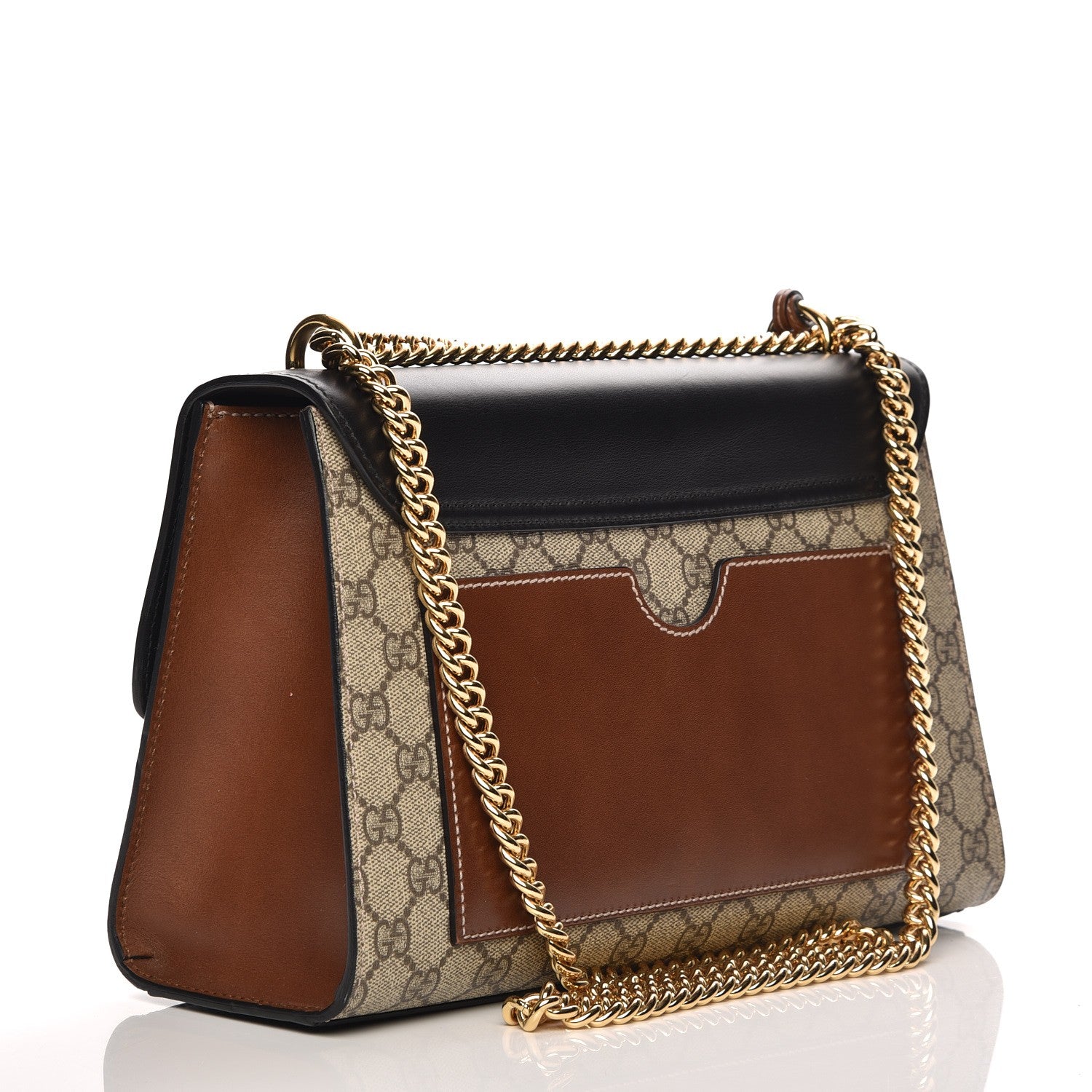 Gucci GG Supreme Monogram Calfskin Medium Padlock Shoulder Bag Beige Black Cuir 3 of 8