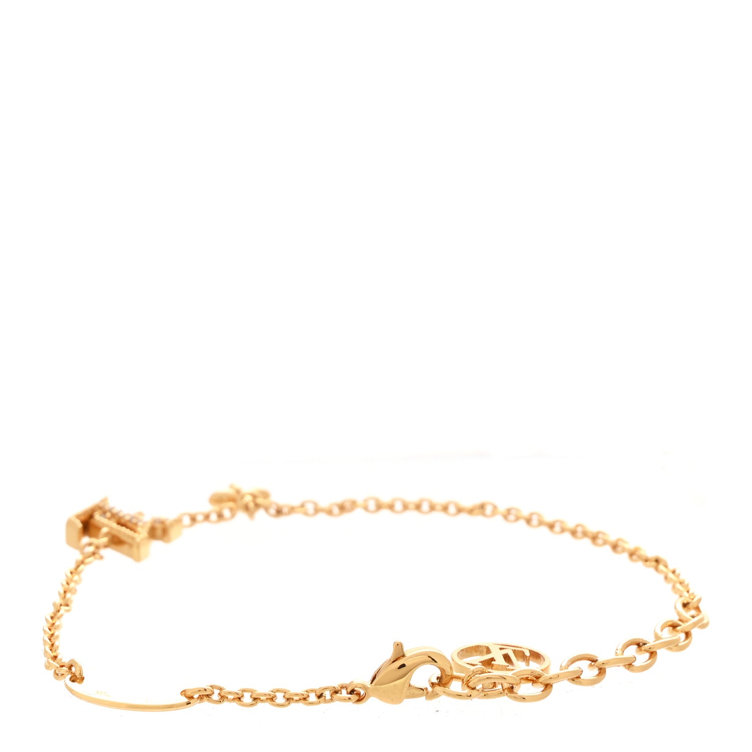 Louis Vuitton Metal Crystal LV Iconic Bracelet Gold 3 of 6