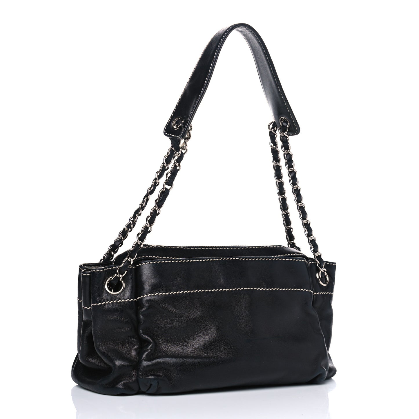 Lambskin Lax Accordion Hobo Black