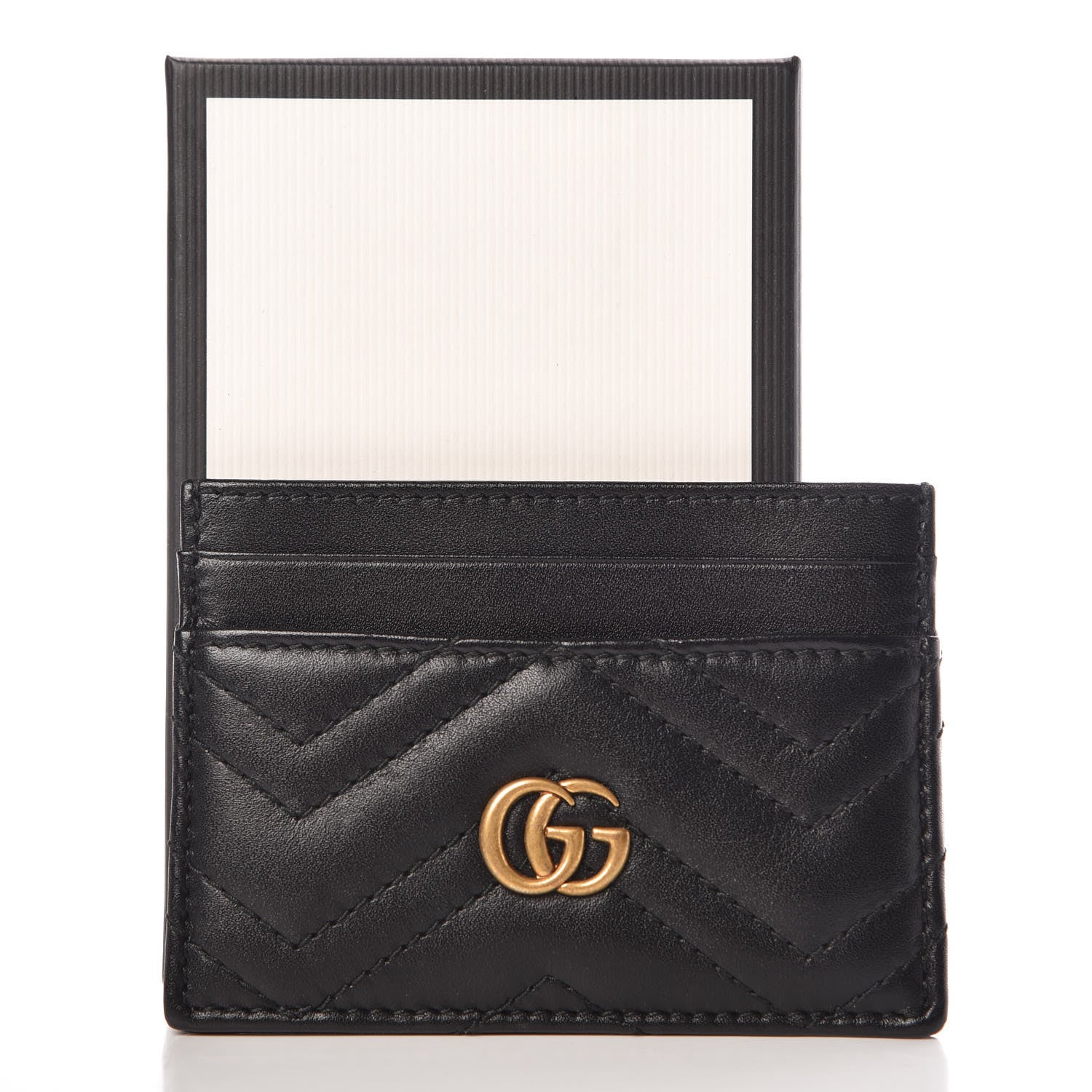 Gucci Calfskin Matelasse GG Marmont Card Holder Black 7 of 7