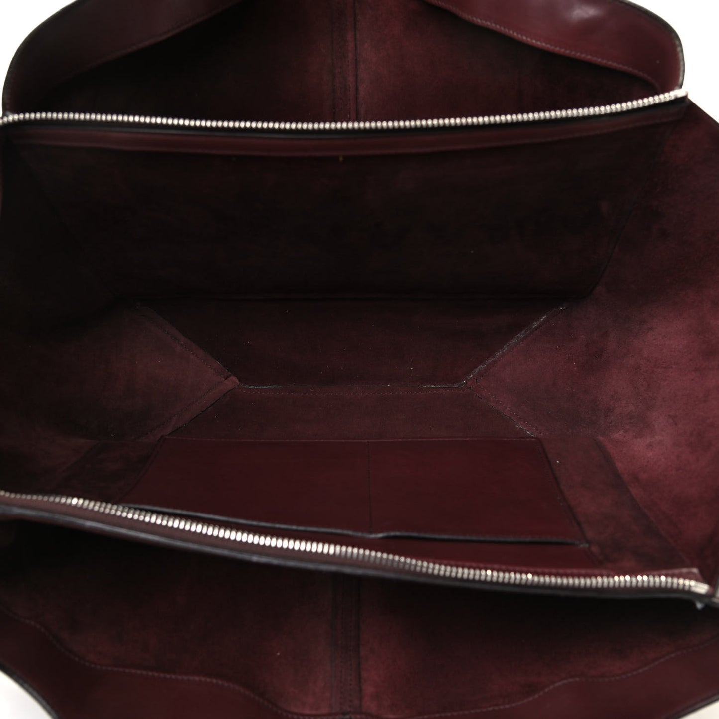 Supple Natural Calfskin Medium Tri-Fold Bag Burgundy