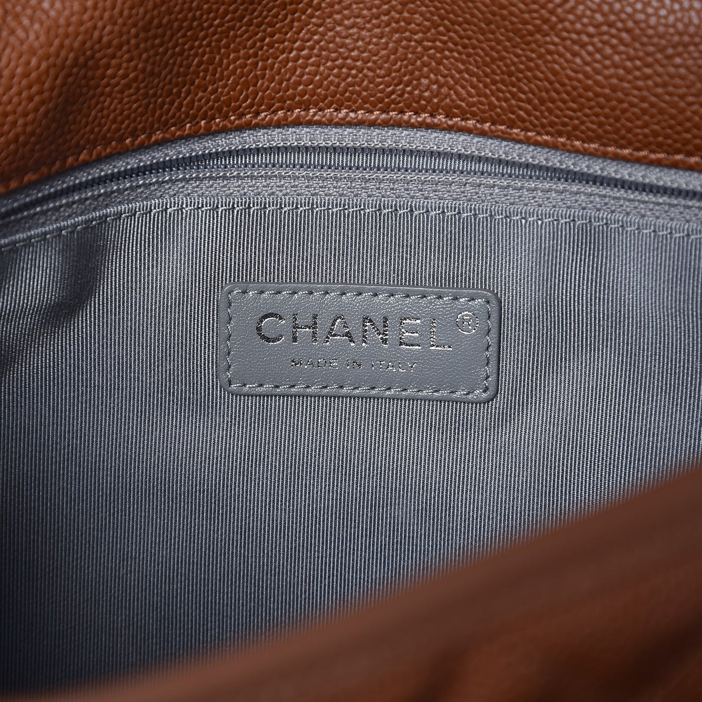 Caviar Quilted Medium French Riviera Flap Brown
