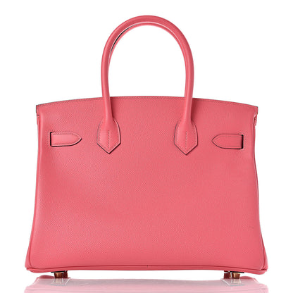 Hermes Epsom Horseshoe Birkin 30 Rose Azalee Jaune D'or 4 of 33