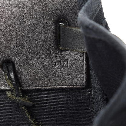 Hermes Toile Calfskin Herbag Cabas MM Black 8 of 16