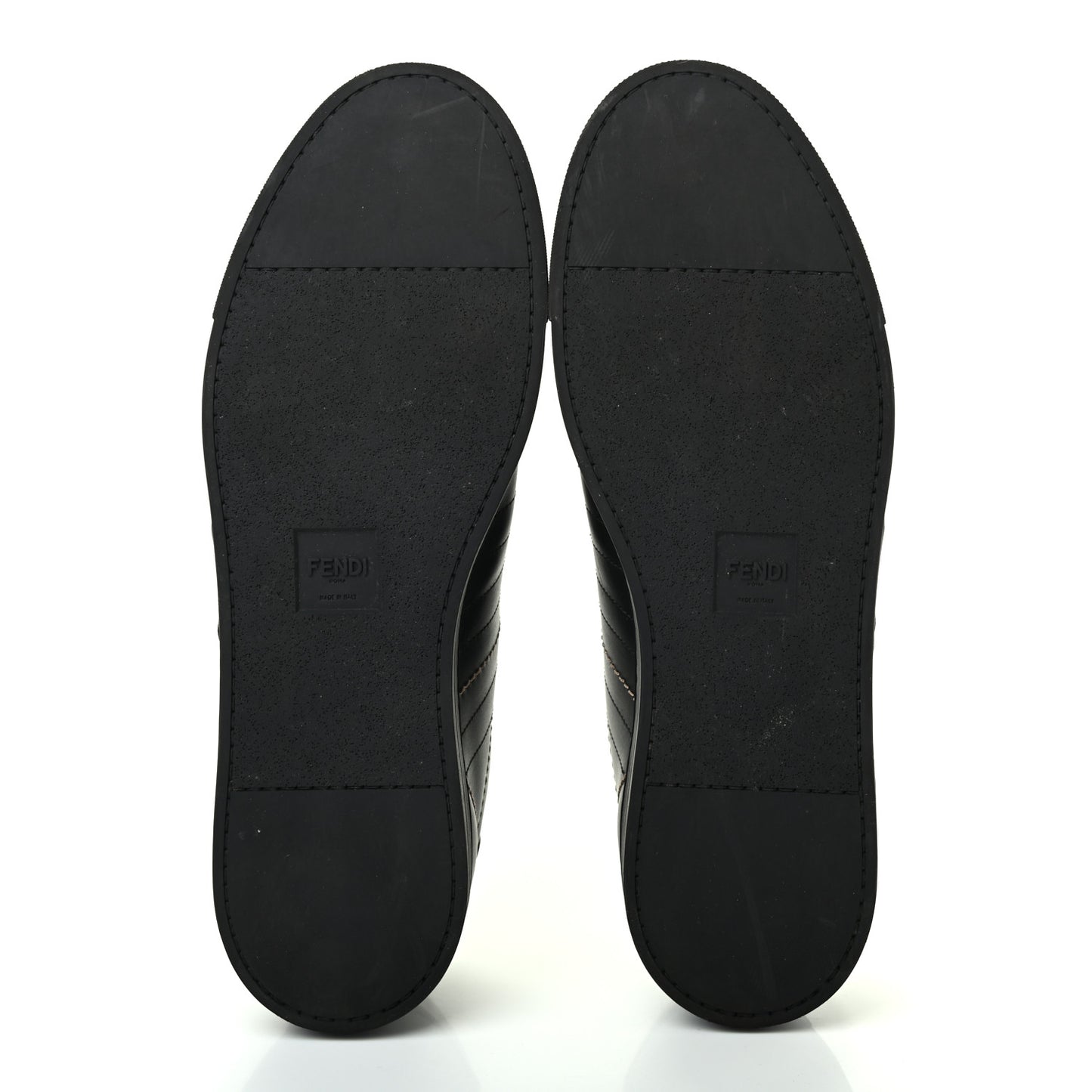Calfskin FF Mens Low Top Sneakers 12 Black Brown