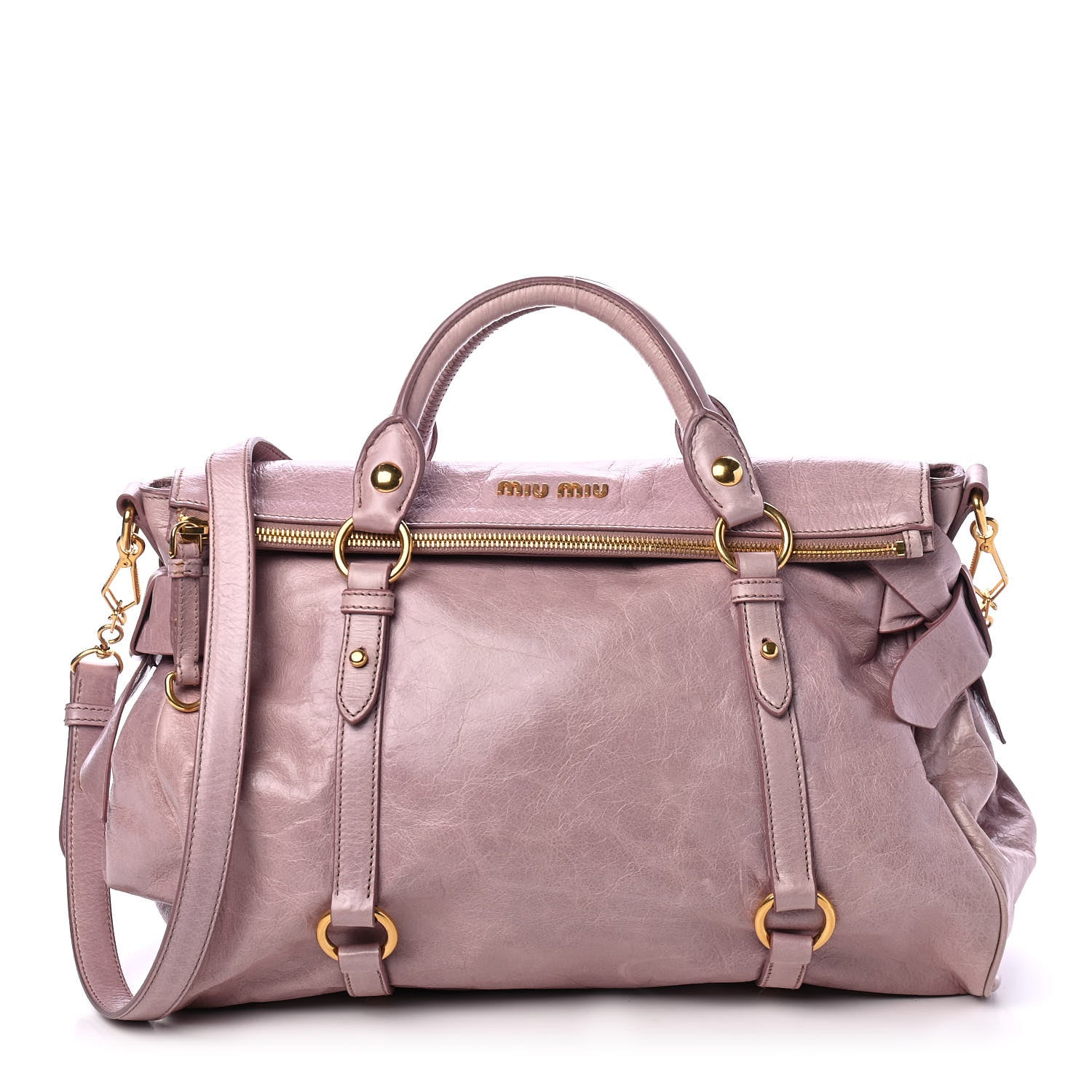 Miu Miu Vitello Lux Large Bow Bag Mughetto 1 of 4