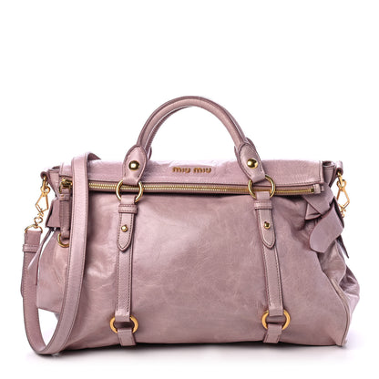Miu Miu Vitello Lux Large Bow Bag Mughetto 1 of 4