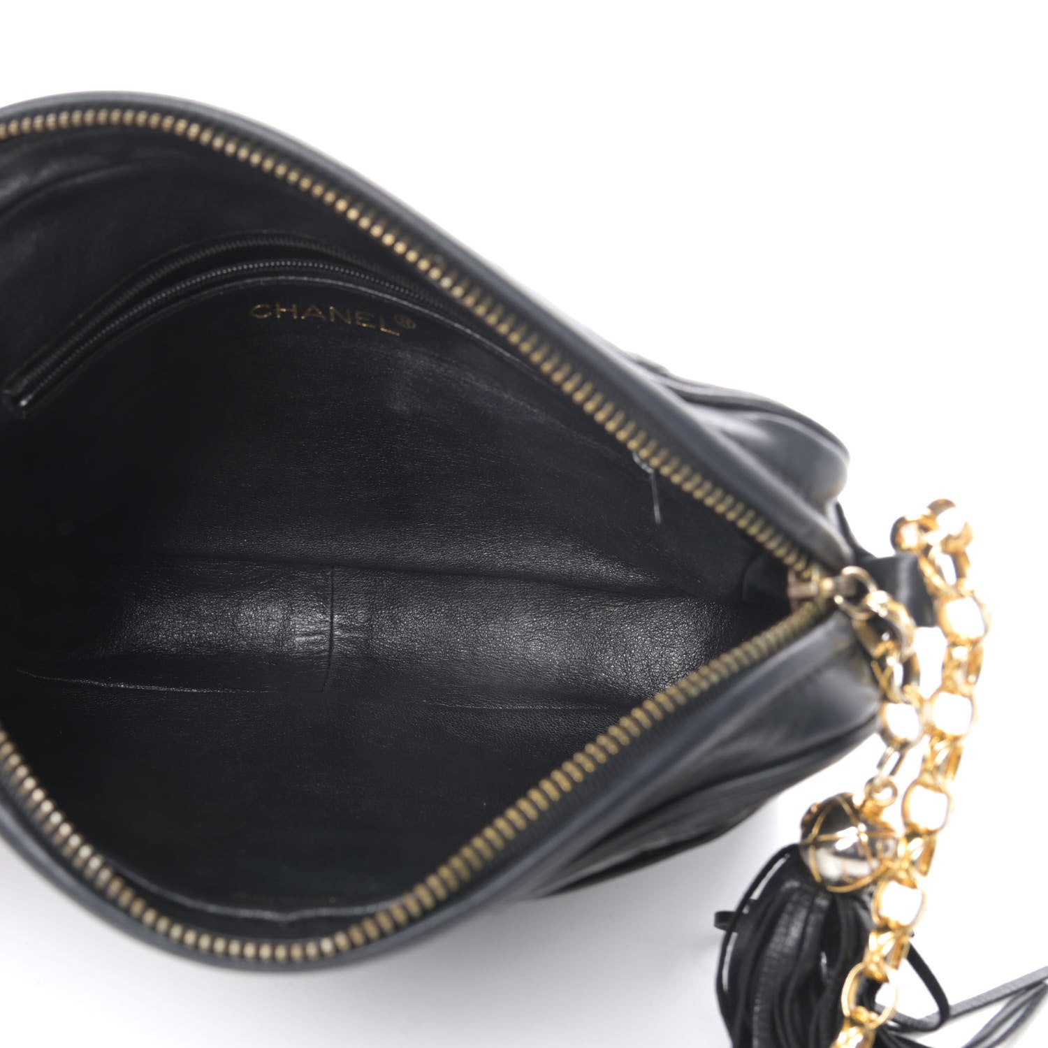 Chanel Lambskin Quilted CC Tassel Camera Case Black 5 of 14