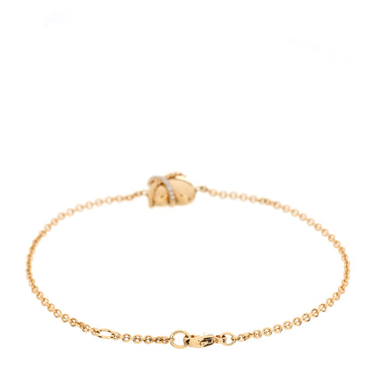 David Yurman 18K Yellow Gold Diamond Le Petite Coeur Sculpted Heart Chain Bracelet 2 of 3