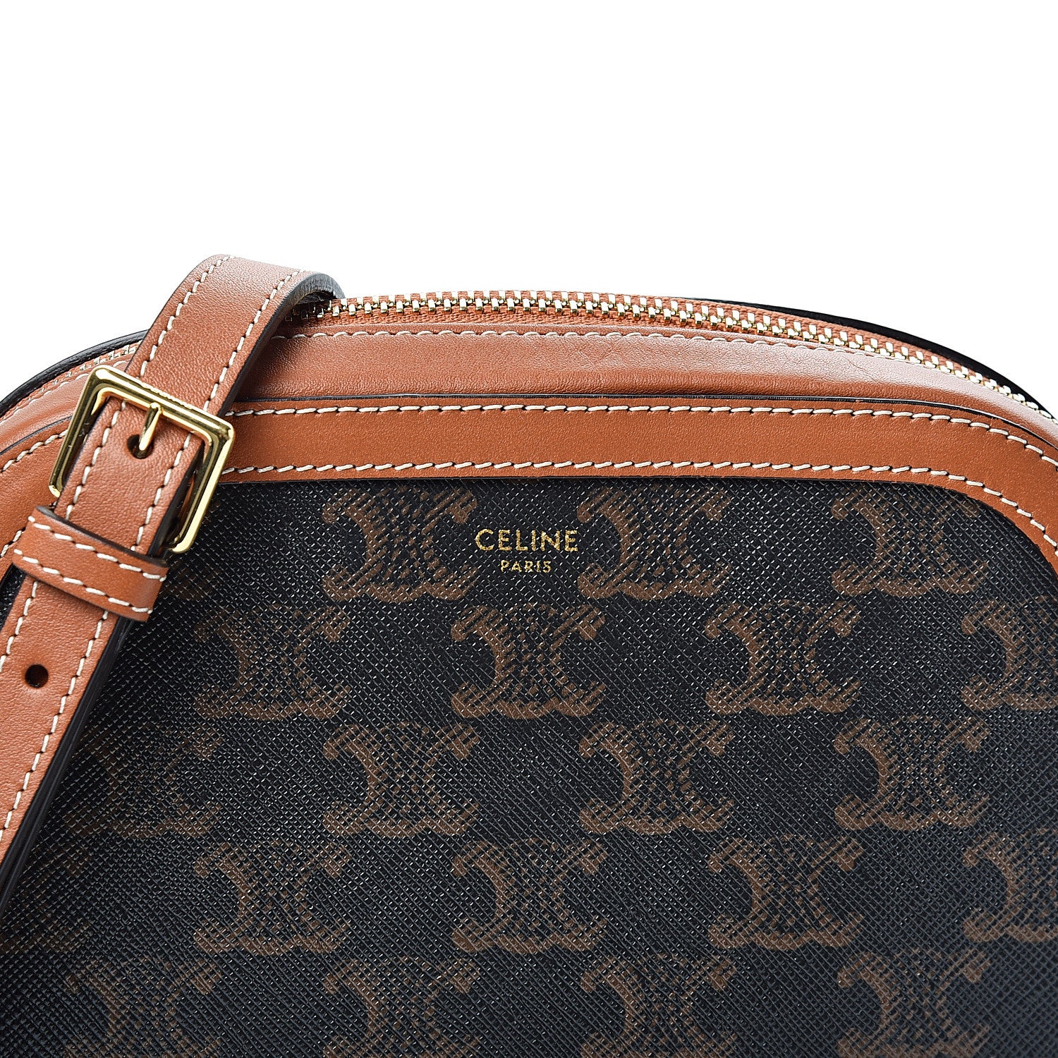 Celine Triomphe Canvas Small Camera Bag Tan 571578 – FASHIONPHILE