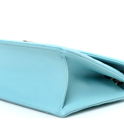 Chanel Calfskin Quilted Chevron Envelope Flap Turquoise 10 of 10