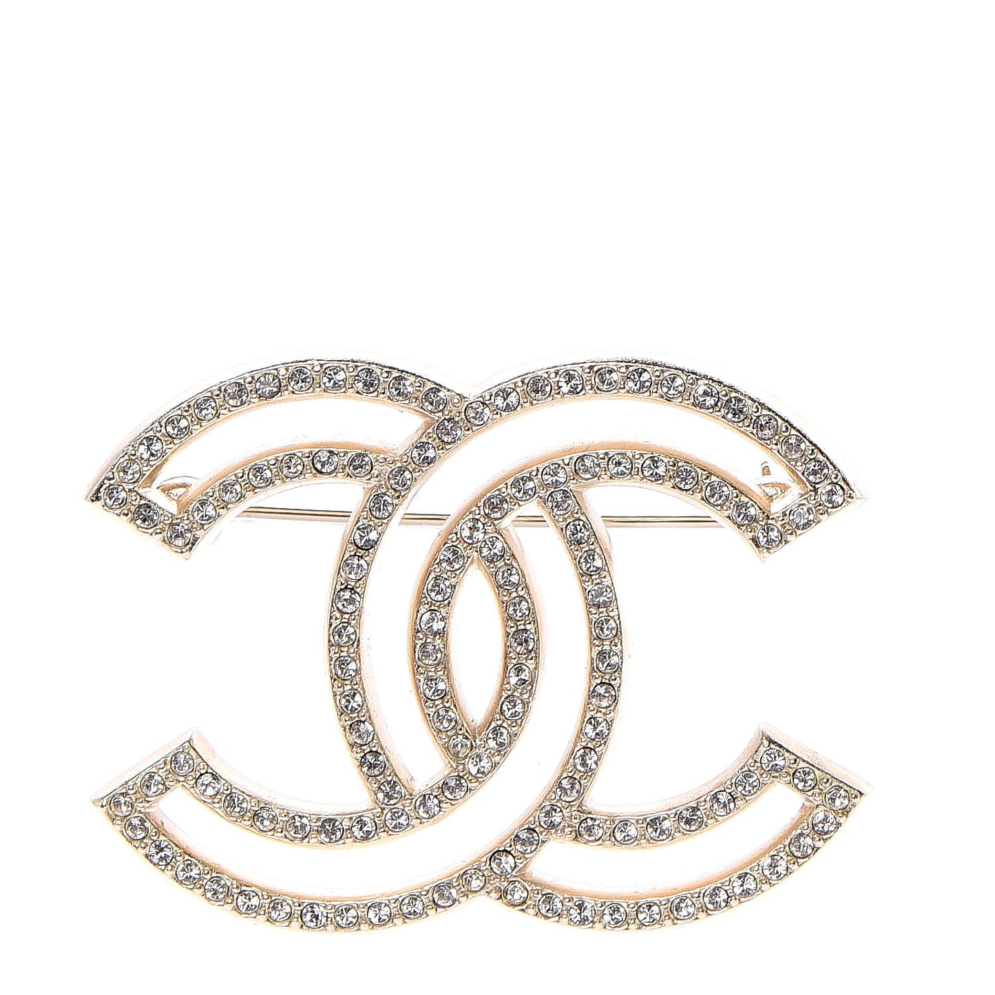 Crystal CC Brooch Light Gold