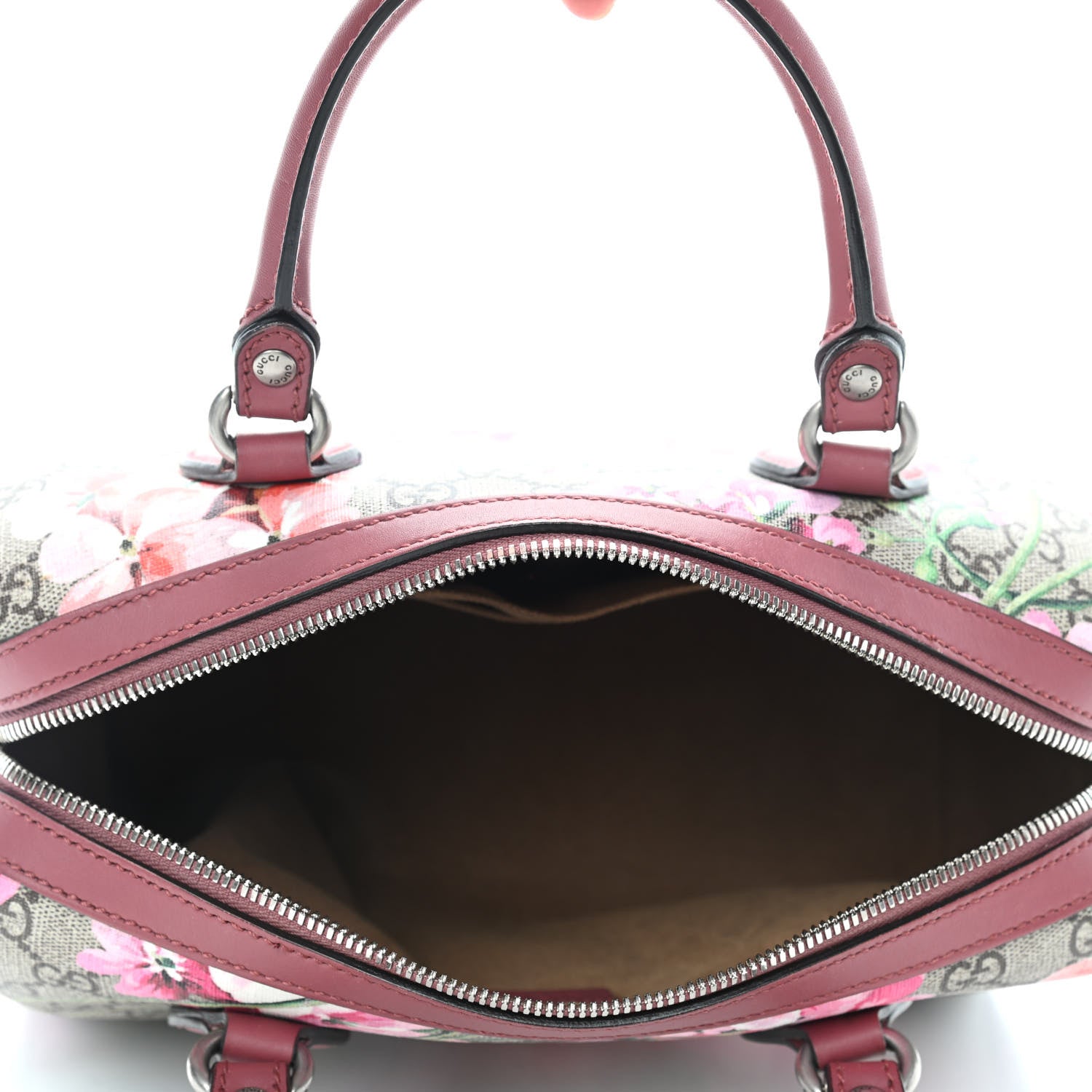 Gucci GG Supreme Monogram Blooms Small Boston Beige Multicolor Dry Rose 5 of 10