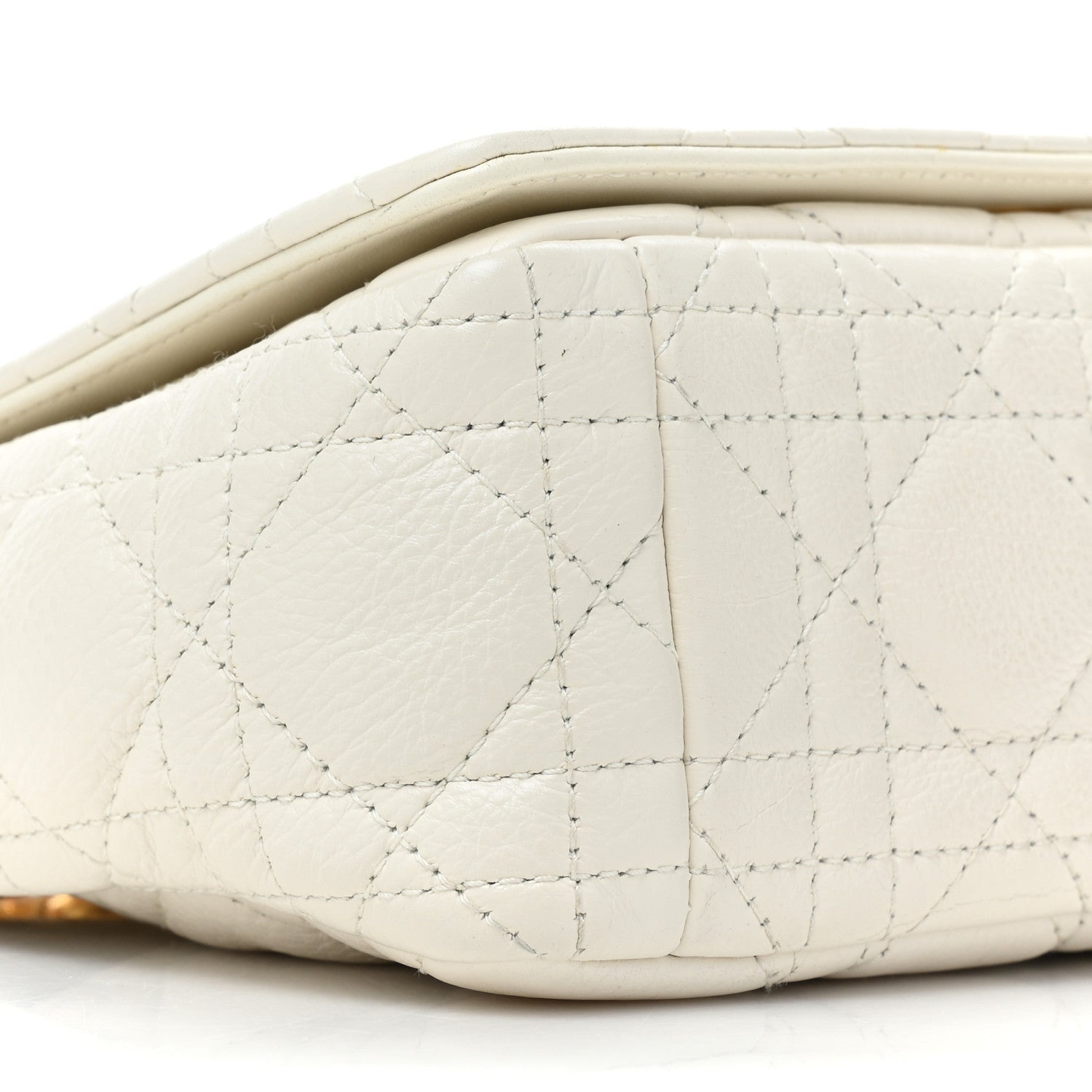 Christian Dior Calfskin Cannage Small Caro Bag Ivory 8 of 10