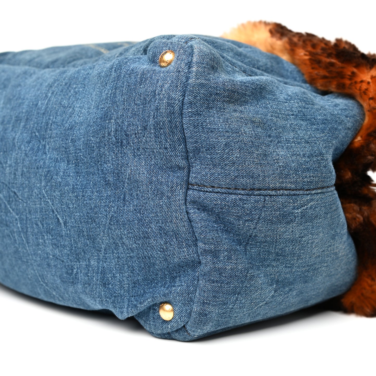 Denim Eco Lapin Logo Tote Avio Tabacco