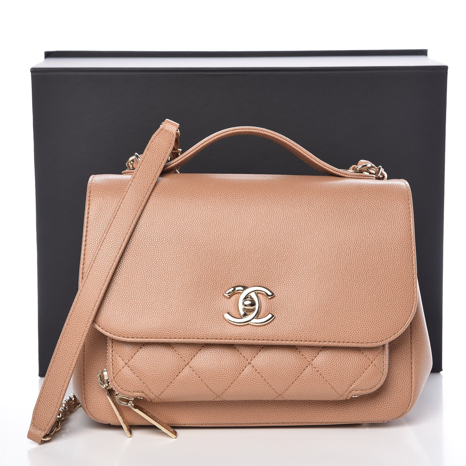 Chanel Caviar Quilted Small Business Affinity Flap Camel 10 of 10