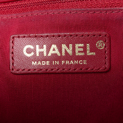 Chanel Calfskin Chevron Quilted Top Handle Flap Red 7 of 11