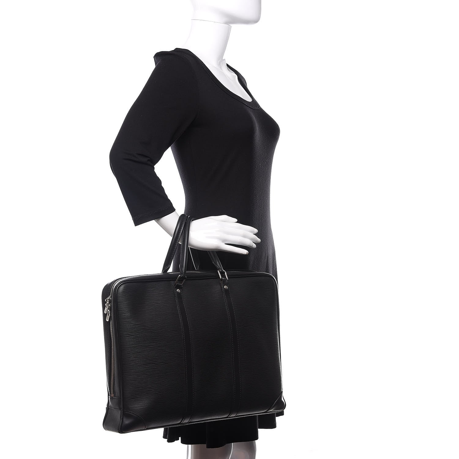 Louis Vuitton Epi Porte-Documents Voyage Briefcase Black 2 of 11