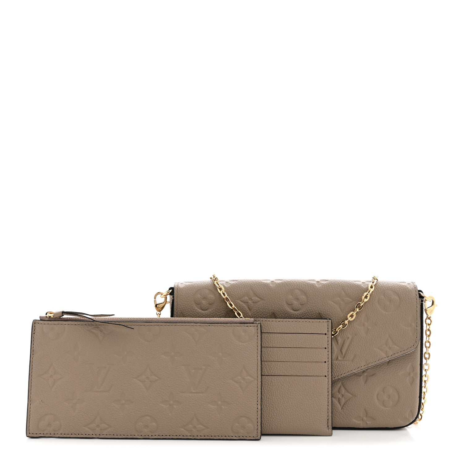 Louis Vuitton Empreinte Pochette Felicie Chain Wallet Tourterelle 3 of 12