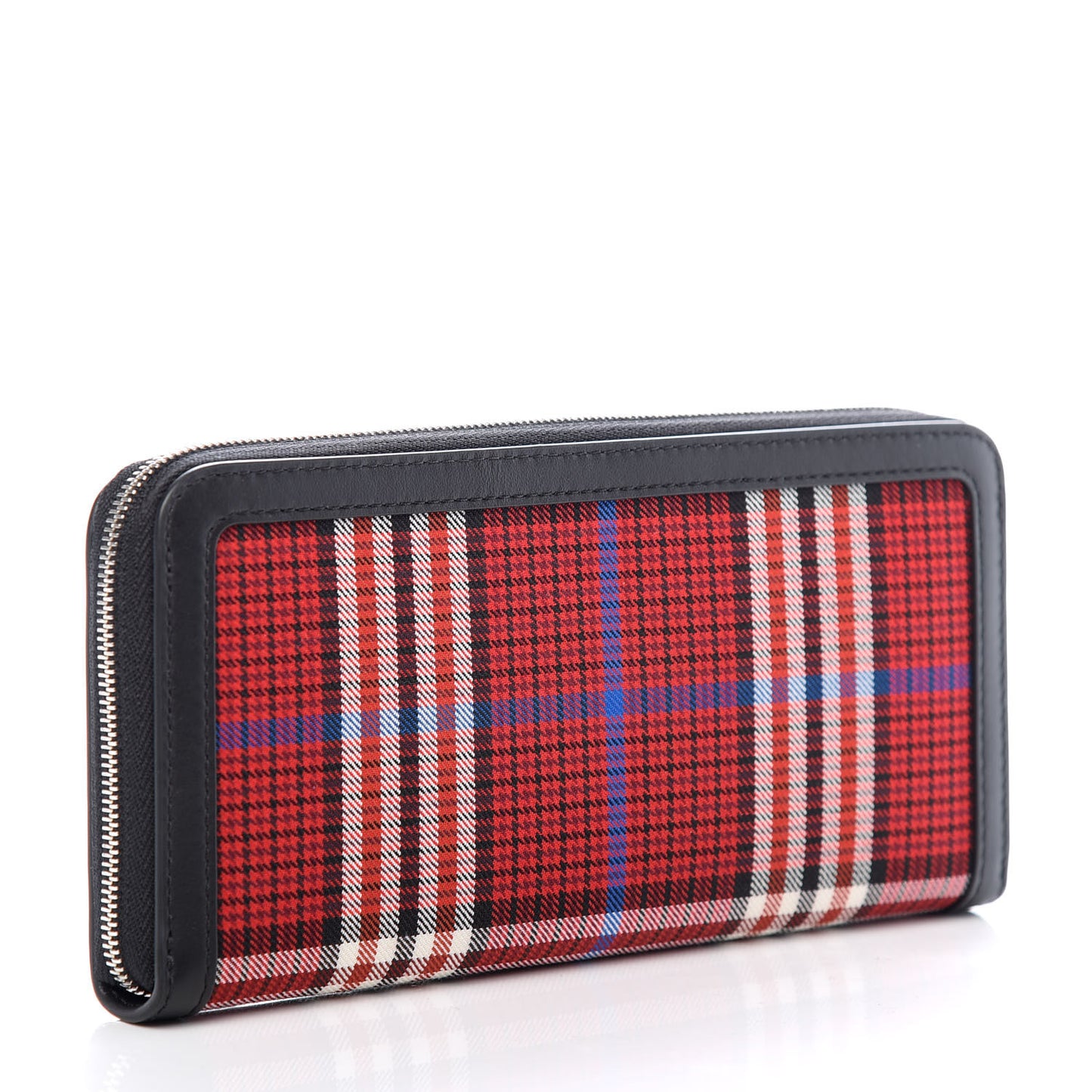 Tartan Canvas Zip Around Wallet Scarlet